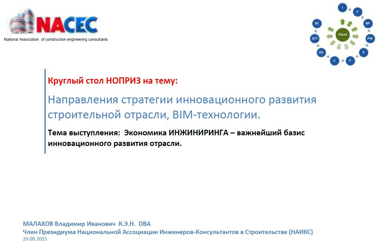 Направления стратегии инновационного развития строительной отрасли, BIM-технологии