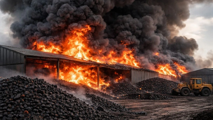 В Находке прокуратура проводит проверку по факту пожара на угольном хранилище