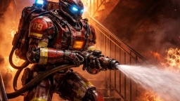 Разработка китайской DEEP Robotics позволяет тушить пожары с помощью специализированных роботов