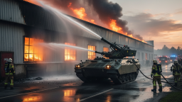 В Беларуси представили гусеничный пожарный танк