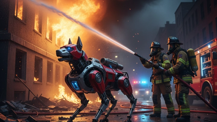 Пожарные американской авиабазы активно используют для решения сложных задач роботизированного пса Spot