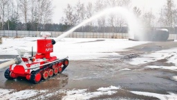 Мобильная роботизированная установка для тушения пожаров на АЭС успешно прошла испытания