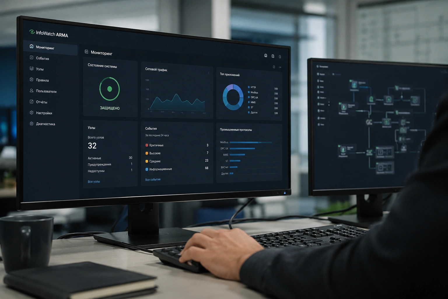 InfoWatch Arma объединила защиту офисных сетей и промышленного производства
