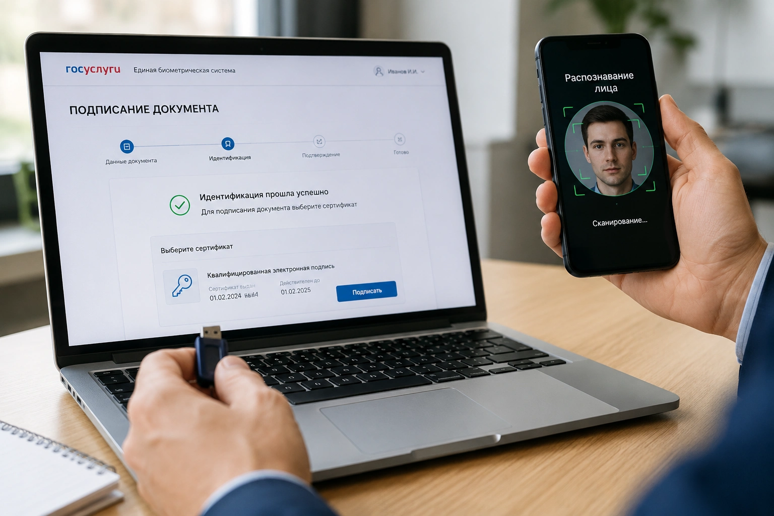 Минцифры разработало проект о применении биометрии из ЕБС для выдачи электронных подписей