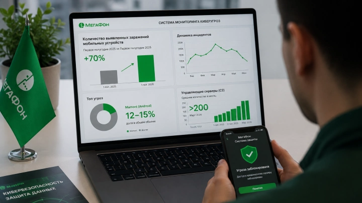 «МегаФон» зафиксировал рост числа заражений мобильных устройств на 70%