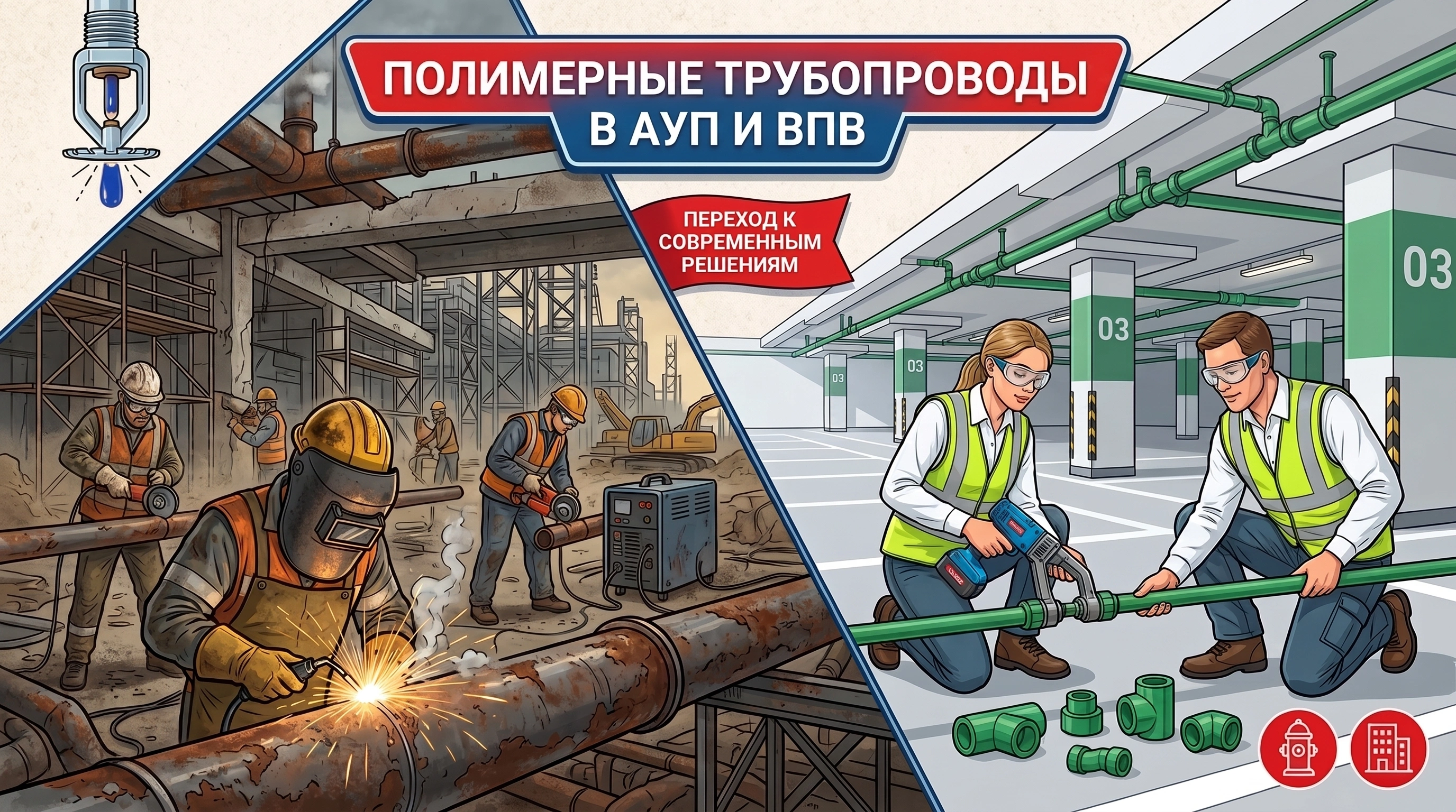Полимерные трубопроводы в АУП и ВПВ: почему проектировщики все чаще смотрят в сторону современных решений