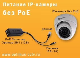 PoE сплиттер для систем видеонаблюдения