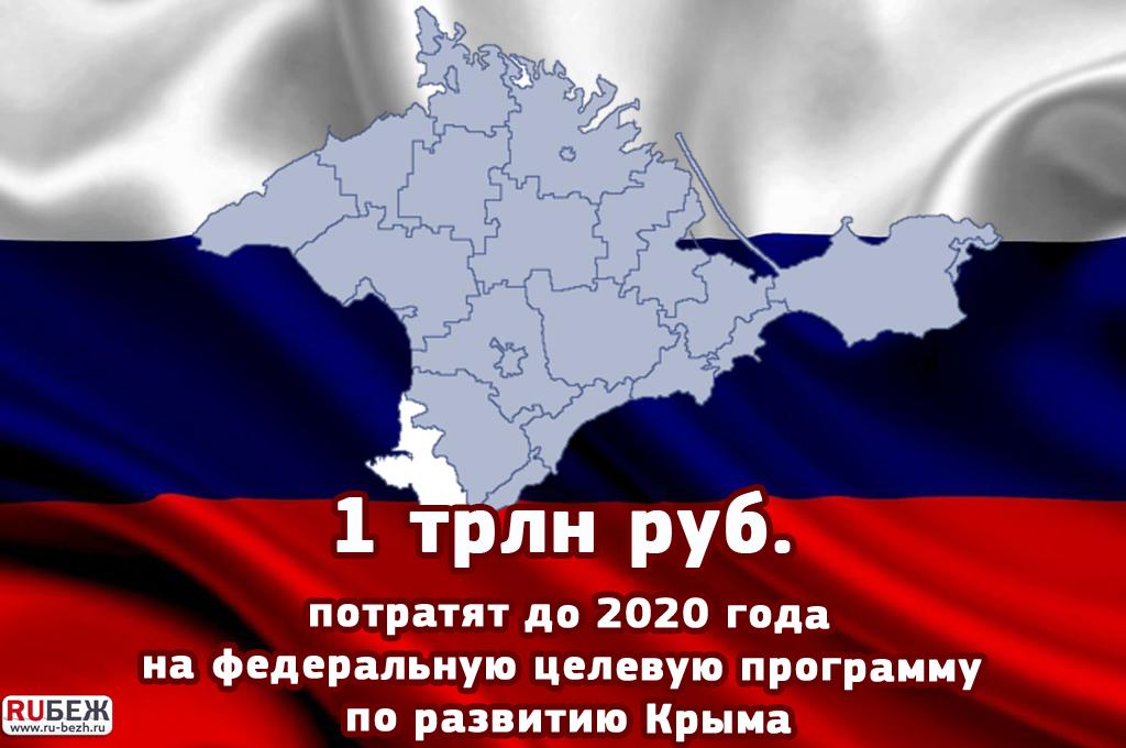 1 трлн рублей до 2020 года потратят на ФЦП по развитию Крыма
