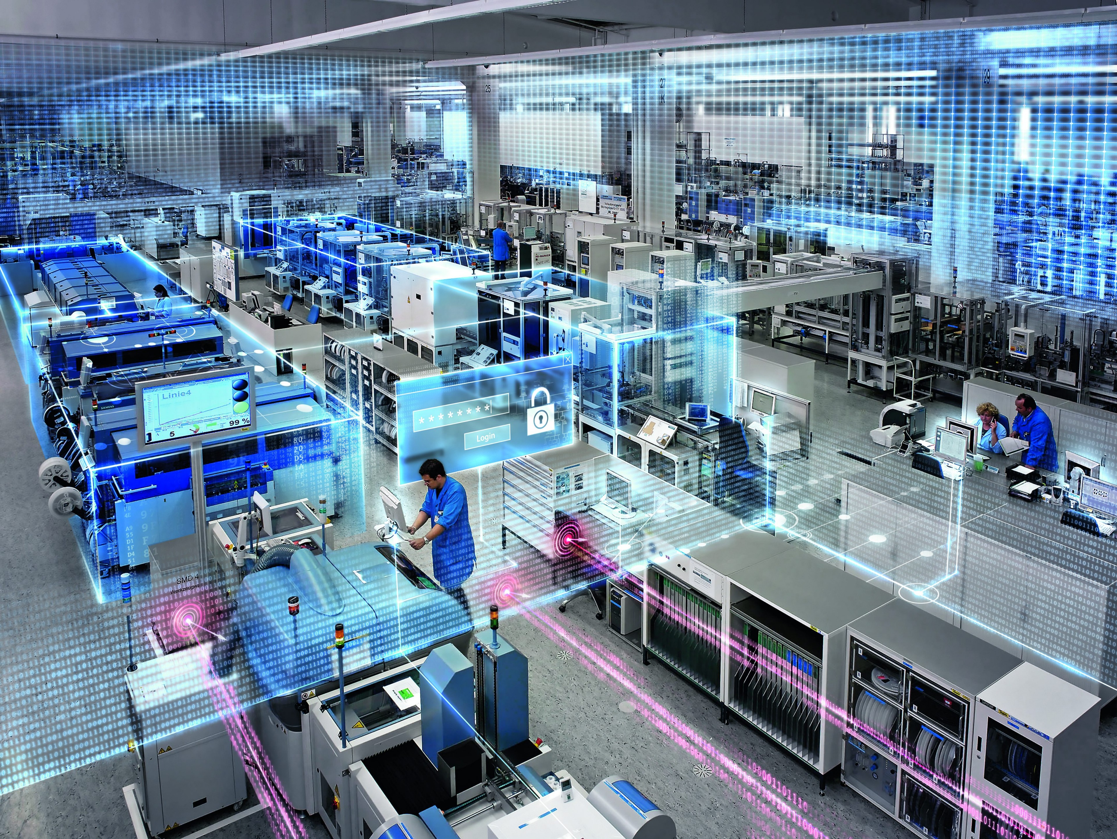 Большие компании и производства. Siemens Smart Factory industry 4.0. Современный завод. Промышленное производство. Производственный цех.